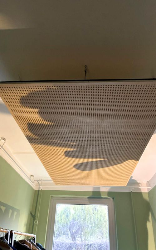 HONEXT circular construction board installed at Cradle to Cradle Community Hub Berlin as acoustic panel