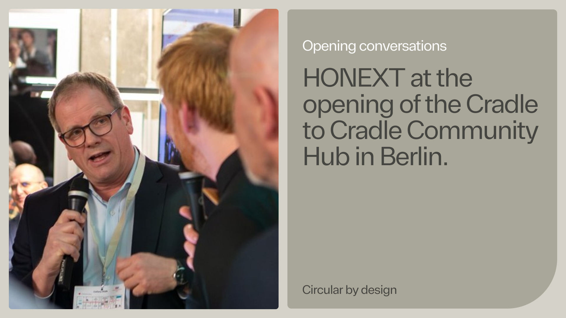 HONEXT en el Cradle to Cradle Community Hub de Berlín, mostrando materiales circulares sostenibles en un entorno arquitectónico innovador