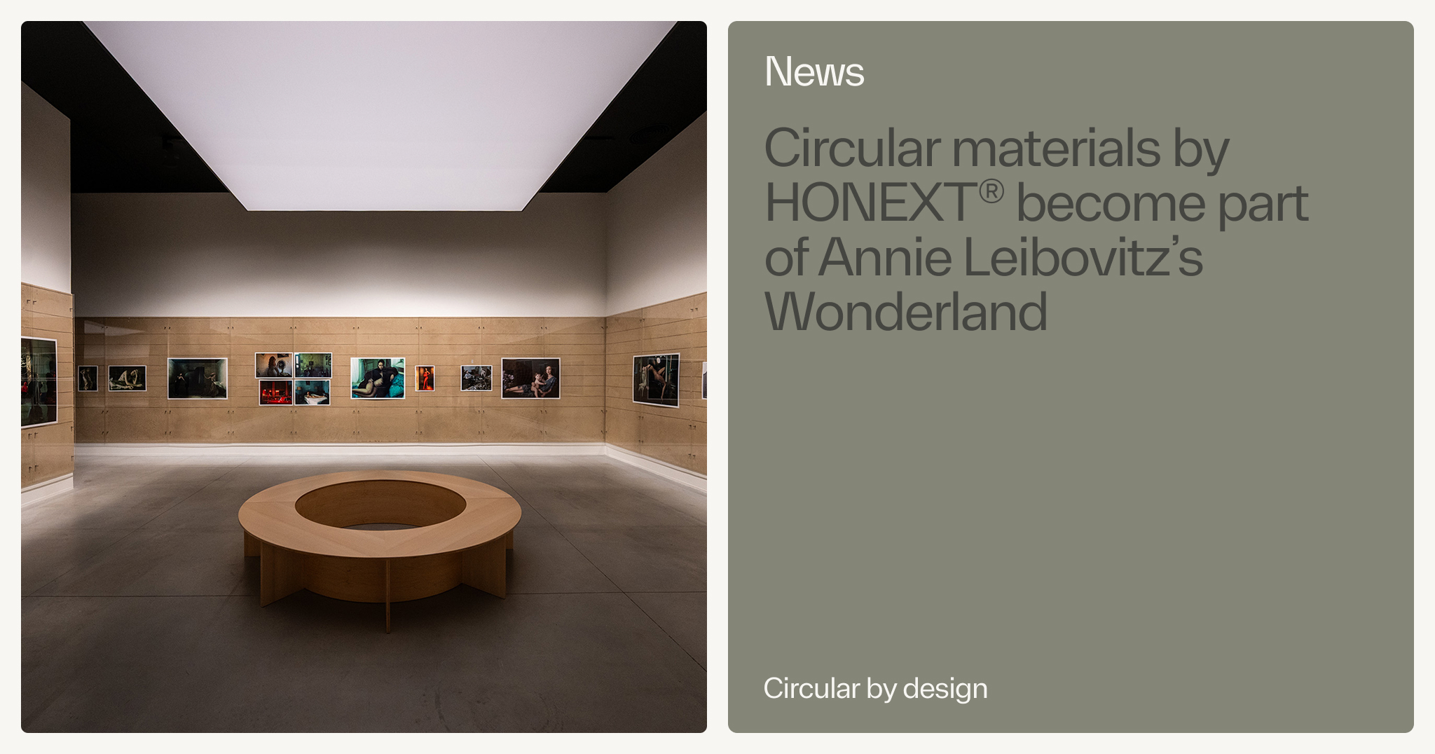 Wonderland exhibition at Fundación MOP using HONEXT® circular boards in museum exhibition architecture